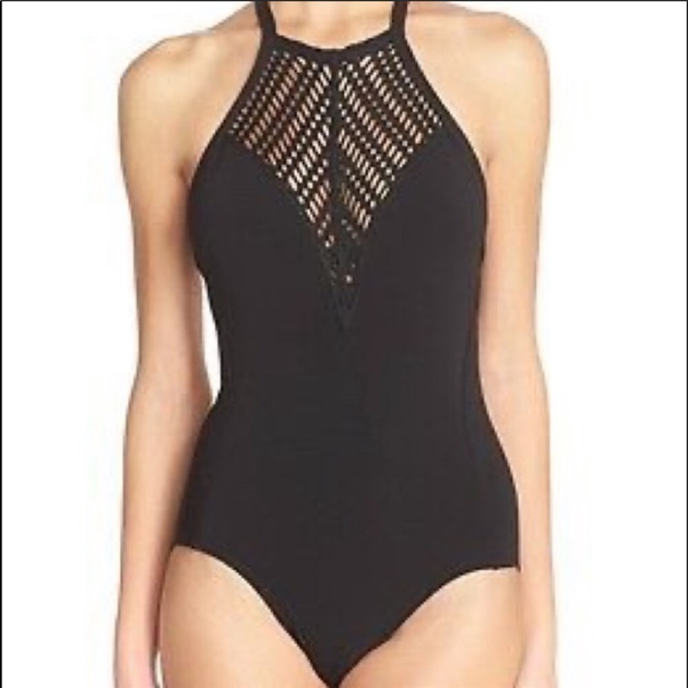 Robin Piccone Sophia High Neck One Piece Swimsuit